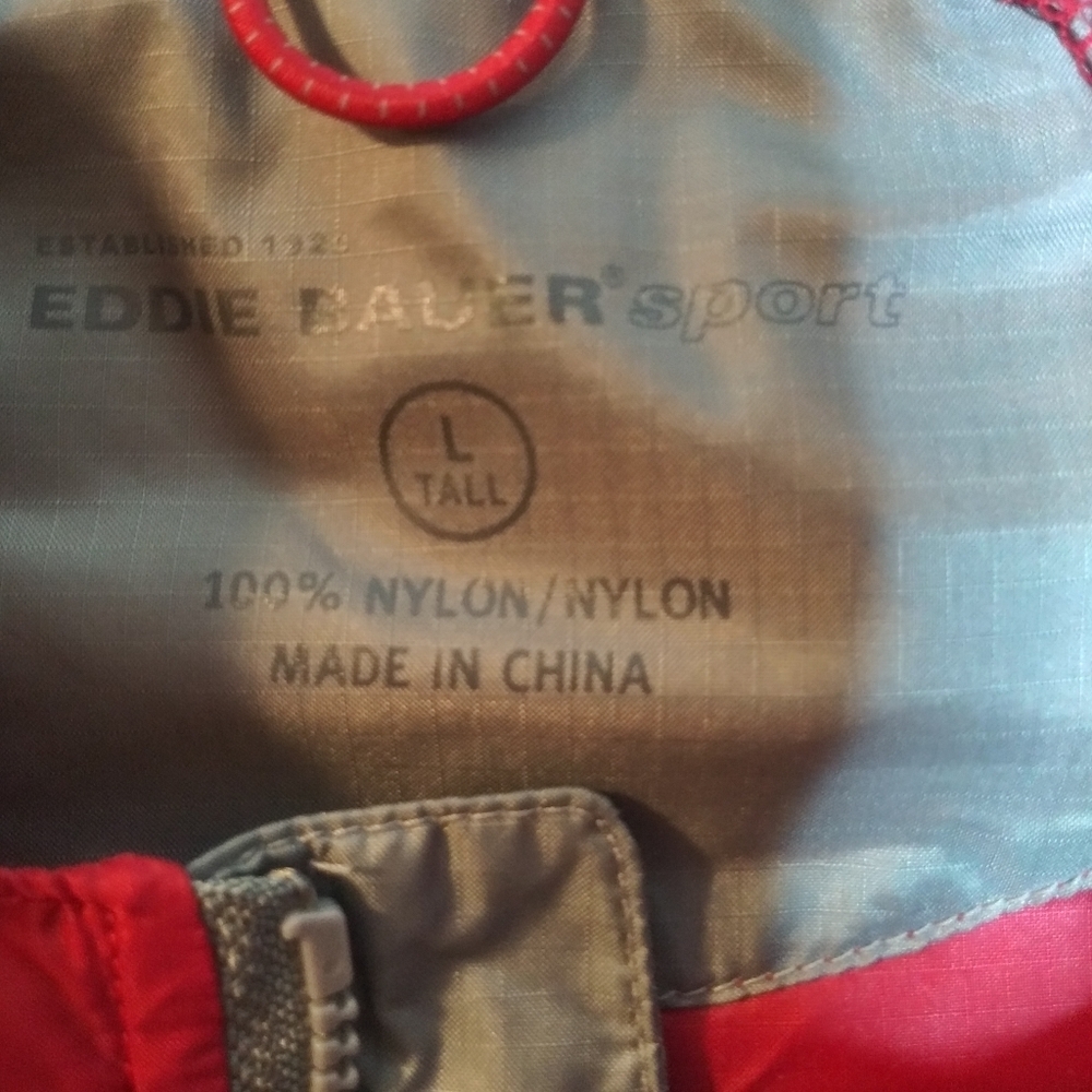 Eddie Bauer Sport| Red Windbreaker Sz L - Picture 3 of 8